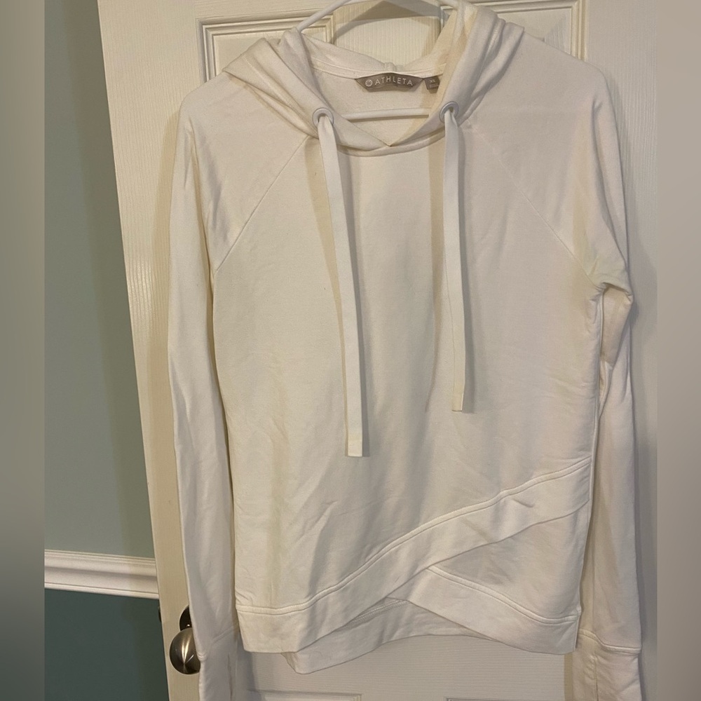 Athleta | Criss Cross White Hoodie, Size XS